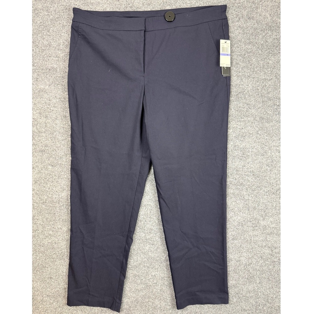 Counterparts Navy Blue Straight Leg Dress Pants Pull On 18 NWT 1414452HA Office